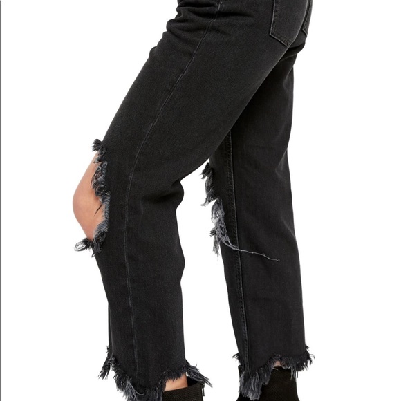 Free People Maggie Distressed Mid Rise Jeans - Picture 4 of 9